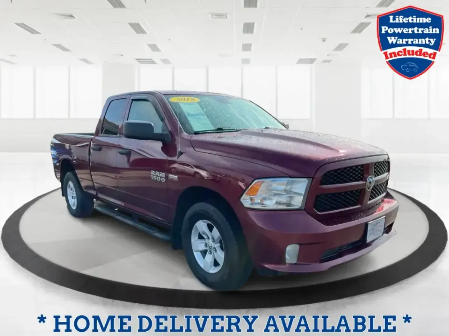2018 Ram 1500 Express Quad Cab 4x4 6'4 Box (1C6RR7FT8JS) with an 5.7L V8 OHV 16V engine, 8A transmission, located at 8750 N County Rd 25A, Piqua, OH, 45356, (937) 908-9800, 40.164391, -84.232513 - Are you ready to elevate your adventures and tackle any terrain with confidence? The 2018 Ram 1500 Express Quad Cab 4x4 is the ultimate truck for weekend warriors and daily commuters alike, offering the perfect blend of power, versatility, and style. With a striking Delmonico Red Pearlcoat exterior - Photo#0