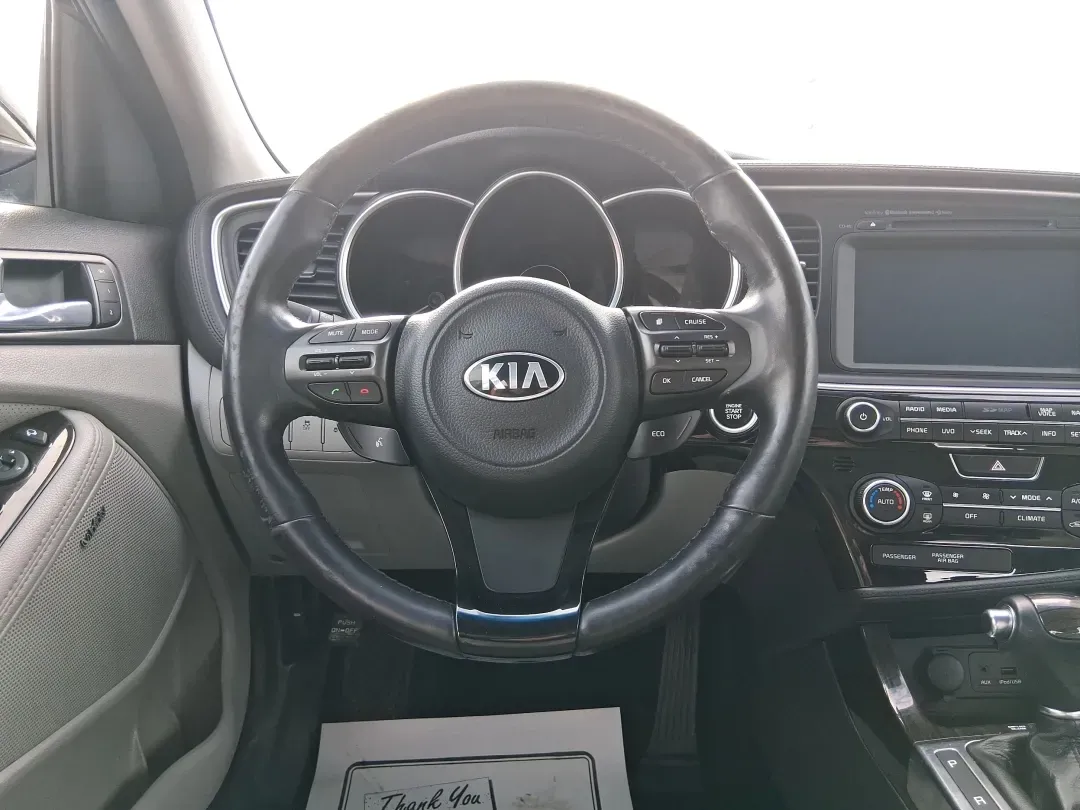 2015 Kia Optima EX (5XXGN4A78FG) with an Theta II 2.4L I-4 gasoline direct injection engine, located at 401 Woodman Dr, Riverside, OH, 45431, (937) 908-9800, 39.760899, -84.123421 - If your week is packed with I675 commuting, school drop-offs, and the occasional dinner run to The Greene or a weekend drive out toward Wright-Patterson Air Force Base, this 2015 Kia Optima EX is the kind of sedan that keeps life moving comfortably-without draining your budget. Finished in sleek Ebo - Photo#17