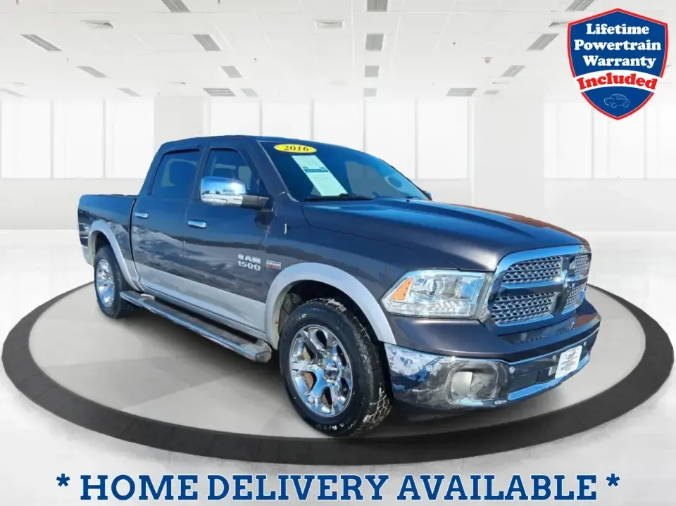 2016 Ram 1500 Laramie (1C6RR7NT1GS) with an 5.7L V8 OHV 16V engine, 6A transmission, located at 1184 Kauffman Ave, Fairborn, OH, 45324, (937) 908-9800, 39.807072, -84.030914 - Built for Ohio backroads, weekend lake runs, and the kind of workday that doesn't stop when the weather turns, this 2016 Ram 1500 Laramie Crew Cab 4WD is the truck that fits real life in Troy. Whether you're towing a trailer out toward the Miami County Fairgrounds, hauling gear for a Saturday at Tre - Photo#0