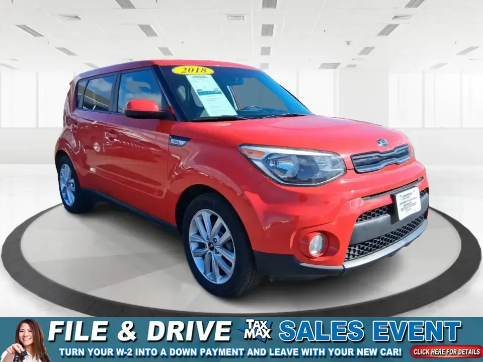 2018 Kia Soul + (KNDJP3A58J7) with an 2L I-4 gasoline direct injection engine, 6A transmission, located at 401 Woodman Dr, Riverside, OH, 45431, (937) 908-9800, 39.760899, -84.123421 - Need a dependable commuter that's easy to park in tight lots, roomy enough for Costco runs, and fun for weekend escapes to the MetroParks? This 2018 Kia Soul + in eye-catching Inferno Red fits the Riverside lifestyle perfectly-whether you're cruising along Woodman Dr, hopping on I-675 for a long com - Photo#0