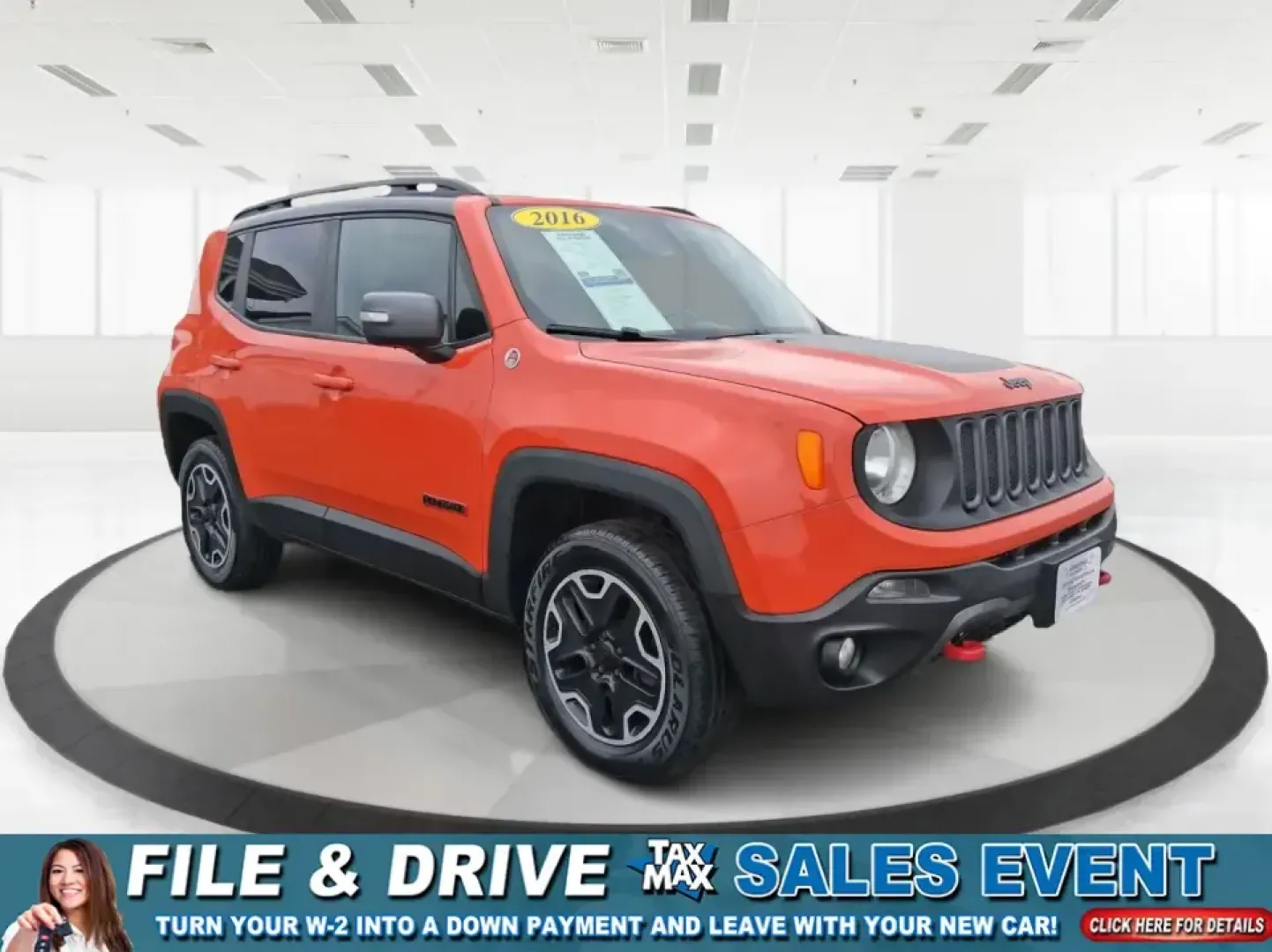 2016 Jeep Renegade Trailhawk (ZACCJBCT5GP) with an Tigershark MultiAir 2.4L I-4 variable valve contro engine, 9A transmission, located at 401 Woodman Dr, Riverside, OH, 45431, (937) 908-9800, 39.760899, -84.123421 - Weekend escapes, snowy commutes, and everyday errands feel easier when your crossover is ready for whatever Ohio throws your way. This **2016 Jeep Renegade Trailhawk** in eye-catching **Omaha Orange** is built for drivers who want real capability in a city-friendly size-perfect for exploring MetroPa - Photo#0
