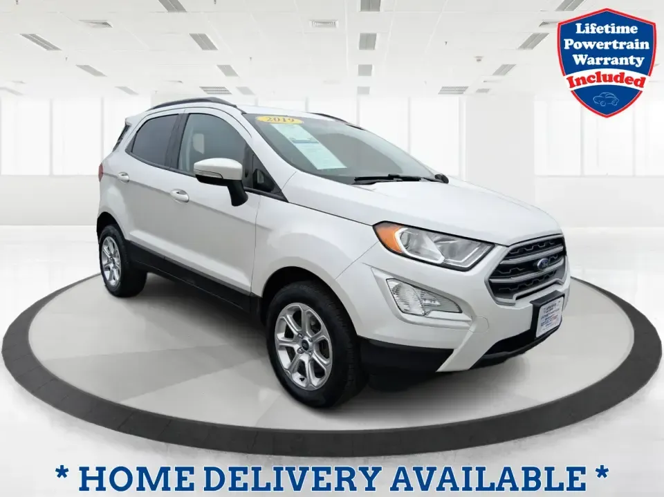 2019 Ford EcoSport SE AWD (MAJ6S3GL7KC) with an 2.0L L4 DOHC 16V engine, 6A transmission, located at 8750 N County Rd 25A, Piqua, OH, 45356, (937) 908-9800, 40.164391, -84.232513 - Need a small SUV that fits downtown parking spots, handles Ohio weather, and still has room for groceries, sports gear, or a weekend bag? This 2019 Ford EcoSport SE AWD in Diamond White is a smart pick for commuters, first-time buyers, and growing families who want confident traction, easy maneuvera- Photo#0