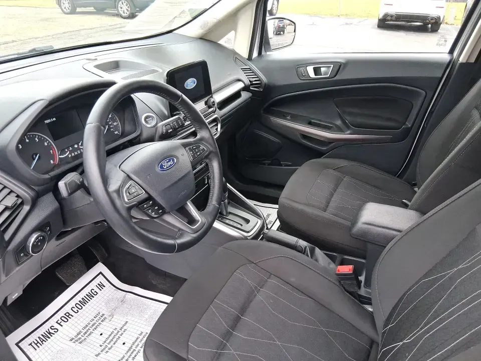 2019 Ford EcoSport SE AWD (MAJ6S3GL7KC) with an 2.0L L4 DOHC 16V engine, 6A transmission, located at 8750 N County Rd 25A, Piqua, OH, 45356, (937) 908-9800, 40.164391, -84.232513 - Need a small SUV that fits downtown parking spots, handles Ohio weather, and still has room for groceries, sports gear, or a weekend bag? This 2019 Ford EcoSport SE AWD in Diamond White is a smart pick for commuters, first-time buyers, and growing families who want confident traction, easy maneuvera- Photo#8