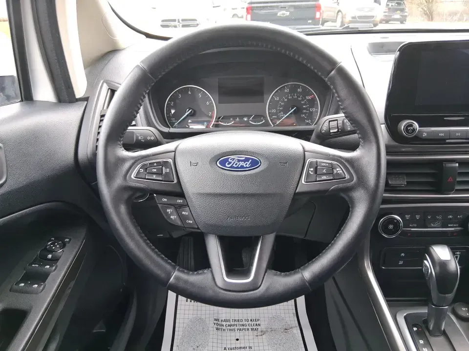 2019 Ford EcoSport SE AWD (MAJ6S3GL7KC) with an 2.0L L4 DOHC 16V engine, 6A transmission, located at 8750 N County Rd 25A, Piqua, OH, 45356, (937) 908-9800, 40.164391, -84.232513 - Need a small SUV that fits downtown parking spots, handles Ohio weather, and still has room for groceries, sports gear, or a weekend bag? This 2019 Ford EcoSport SE AWD in Diamond White is a smart pick for commuters, first-time buyers, and growing families who want confident traction, easy maneuvera- Photo#15