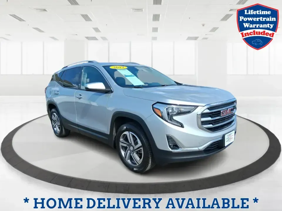 2019 GMC Terrain SLT (3GKALVEV0KL) with an 1.4L L4 DOHC 16V TURBO engine, 6A transmission, located at 1099 N County Rd 25A, Troy, OH, 45373, (937) 908-9800, 40.057079, -84.212883 - Weekend getaways to Hocking Hills, ski trips up I-75, and daily school-and-work shuttles around Miami County all feel easier in a compact SUV that's comfortable, confident, and ready for changing Ohio weather. This 2019 GMC Terrain SLT in Quicksilver Metallic fits that lifestyle with a refined cabin - Photo#0