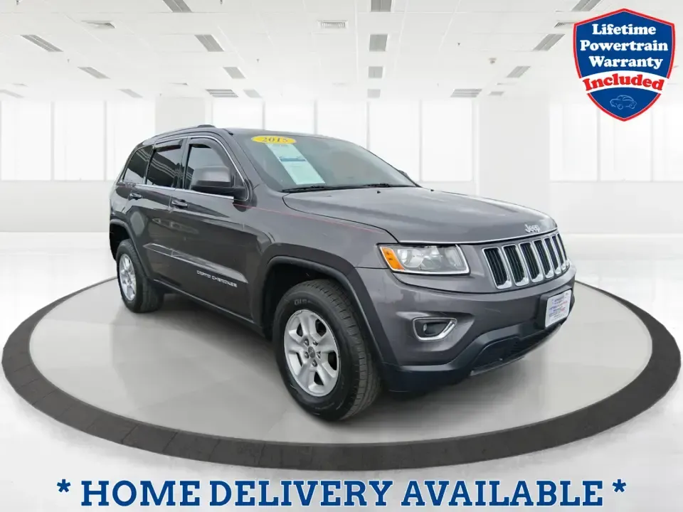 2015 Jeep Grand Cherokee Laredo (1C4RJFAG5FC) with an 3.6L V-6 DOHC engine, 8-Speed Automatic transmission, located at 1951 S Dayton Lakeview Rd., New Carlisle, OH, 45344, (937) 908-9800, 39.890999, -84.050255 - Need one SUV that can handle school drop-offs in the morning, a smooth I75 commute at lunchtime, and a last-minute weekend escape to the Miami Valley trails? This 2015 Jeep Grand Cherokee Laredo 4WD is built for real life in Troy, Ohio-comfortable enough for daily driving, confident enough for unpre - Photo#0