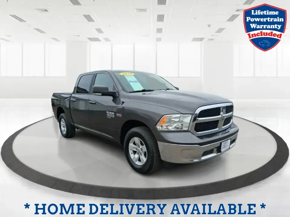 2019 Ram 1500 SLT Crew Cab SWB 4WD (1C6RR7LT2KS) with an 5.7L V8 OHV 16V engine, 8A transmission, located at 1230 East Main St, Xenia, OH, 45385, (937) 908-9800, 39.688026, -83.910172 - Built for Ohio weekends and hard-working weekdays, this 2019 Ram 1500 SLT Crew Cab SWB 4WD is the kind of truck that fits real life-towing a trailer to Caesar Creek, hauling home improvement supplies after a run down US-35, or loading up the family for a day at the Greene County Fairgrounds. Finishe - Photo#0