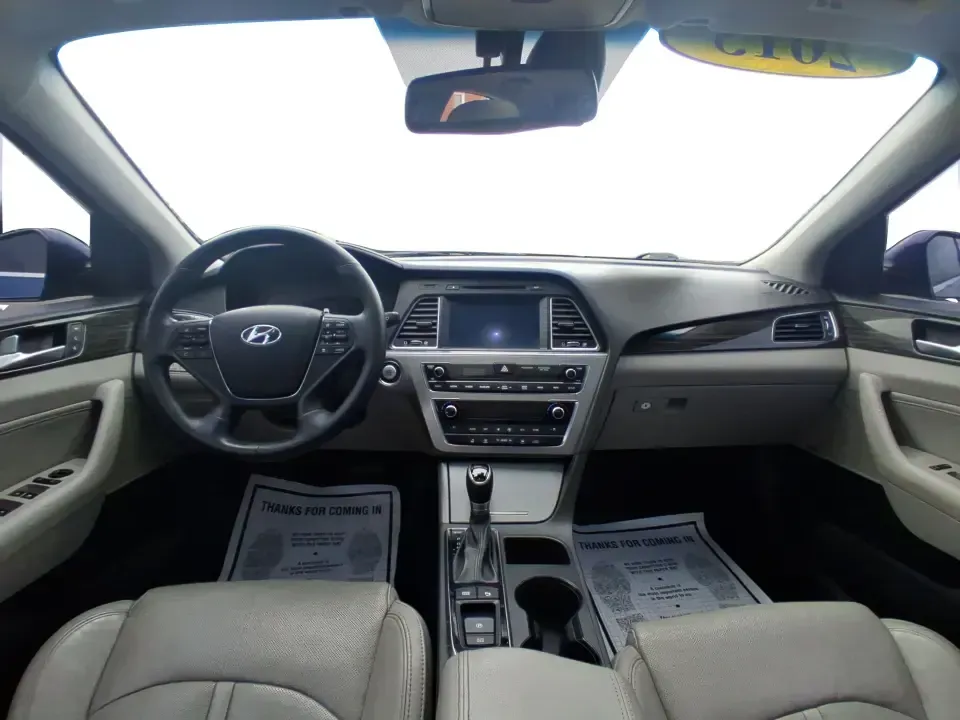 2015 Hyundai Sonata Limited (5NPE34AF5FH) with an 2.4L I-4 gasoline direct injection engine, 6-Speed Automatic transmission, located at 1099 N County Rd 25A, Troy, OH, 45373, (937) 908-9800, 40.057079, -84.212883 - Picture your next week going smoother: an easy highway commute up I75, a comfortable school drop-off run through Piqua, and a weekend drive to the Miami County Fairgrounds-all in a sedan that feels upscale without the upscale price. This **2015 Hyundai Sonata Limited** in **Lakeside Blue** is built - Photo#20