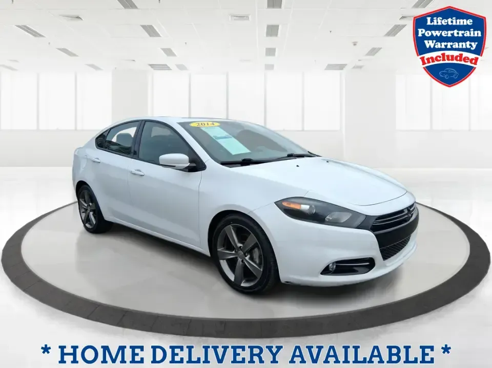 2014 Dodge Dart GT (1C3CDFEB0ED) with an MultiAir 2.4L I-4 variable valve control engine, located at 1099 N County Rd 25A, Troy, OH, 45373, (937) 908-9800, 40.057079, -84.212883 - Need a smart, sporty commuter that feels upscale for daily runs between Moraine and downtown Dayton, yet still has the comfort for weekend getaways to Carillon Historical Park or a Reds day trip? This 2014 Dodge Dart GT in Bright White Clearcoat is the kind of sedan that fits real life-easy to park, - Photo#0