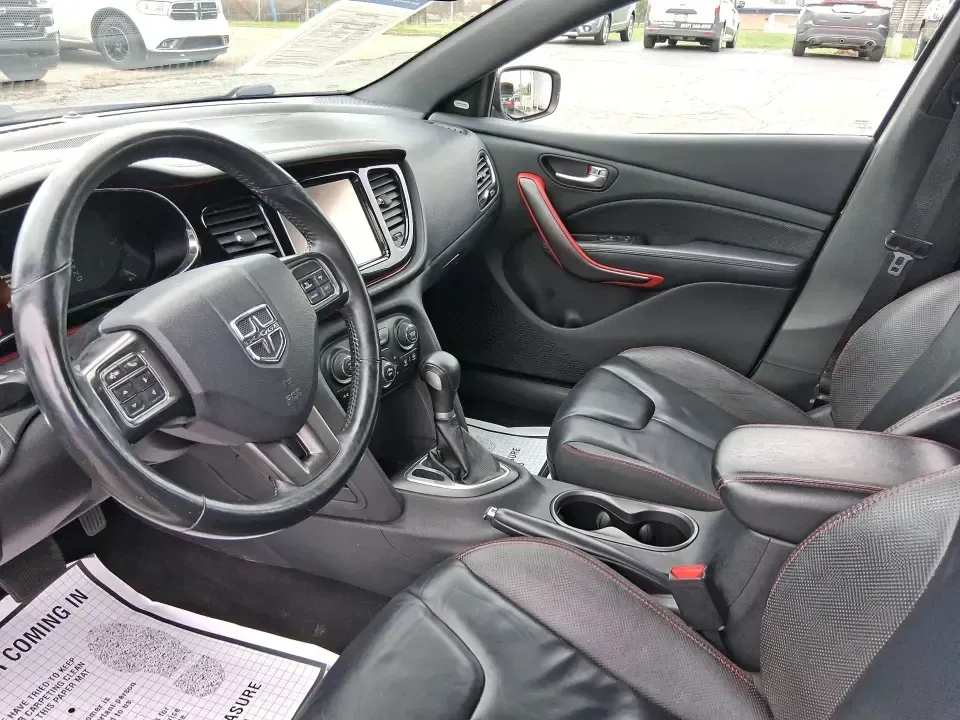 2014 Dodge Dart GT (1C3CDFEB0ED) with an MultiAir 2.4L I-4 variable valve control engine, located at 8750 N County Rd 25A, Piqua, OH, 45356, (937) 908-9800, 40.164391, -84.232513 - Need a smart, sporty commuter that feels upscale for daily runs between Moraine and downtown Dayton, yet still has the comfort for weekend getaways to Carillon Historical Park or a Reds day trip? This 2014 Dodge Dart GT in Bright White Clearcoat is the kind of sedan that fits real life-easy to park, - Photo#9