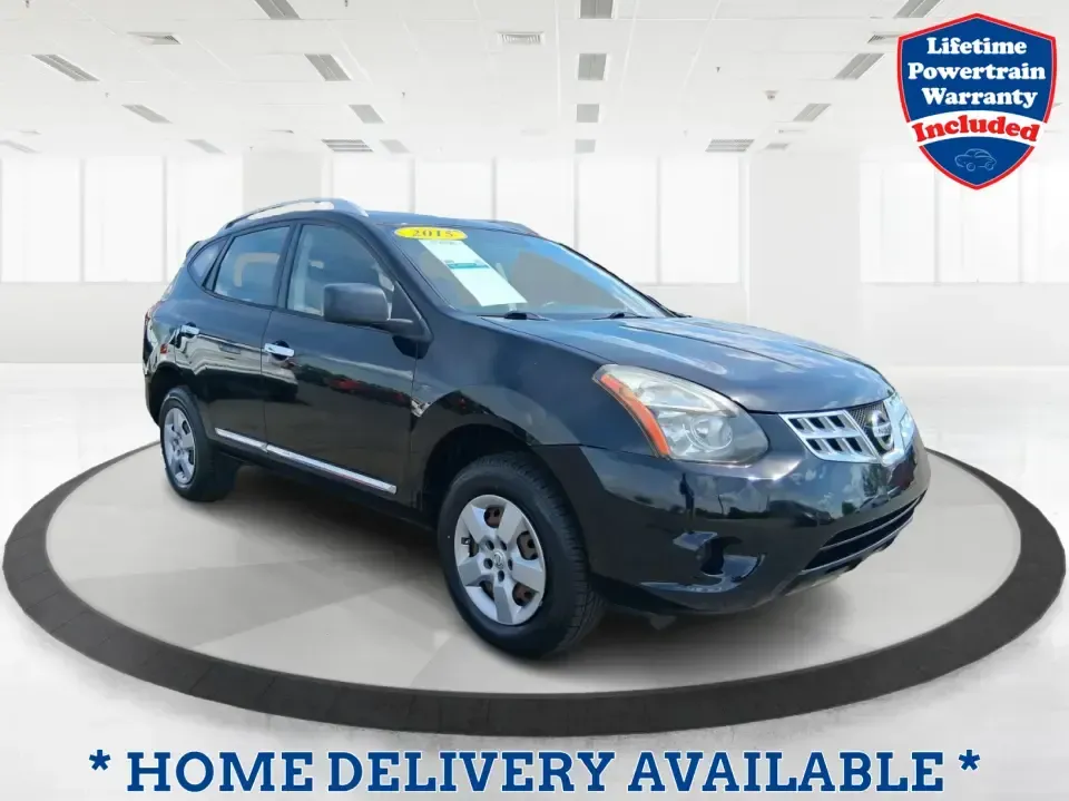 2015 Nissan Rogue S (JN8AS5MV0FW) with an 2.5L I-4 DOHC engine, Continuously Variable Transmission transmission, located at 1230 East Main St, Xenia, OH, 45385, (937) 908-9800, 39.688026, -83.910172 - Need a capable SUV for Ohio's changing seasons-school runs in the morning, a long commute down US-35, and a weekend escape to John Bryan State Park or the Greene County Fairgrounds? This 2015 Nissan Rogue S in Super Black is the kind of practical, do-it-all crossover that fits real life in Xenia: co - Photo#0
