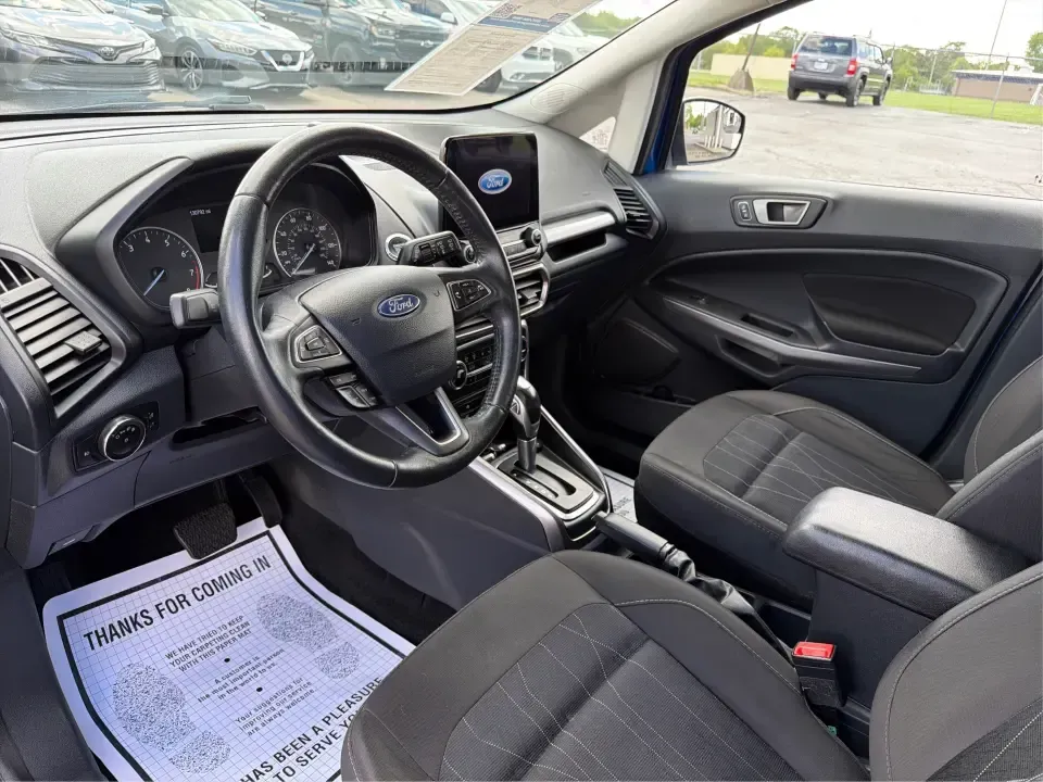 2020 Ford EcoSport SE (MAJ3S2GE5LC) with an EcoBoost 1L I-3 gasoline direct injection engine, 6A transmission, located at 1230 East Main St, Xenia, OH, 45385, (937) 908-9800, 39.688026, -83.910172 - Need a city-friendly SUV that can handle the daily commute, weekend errands, and quick getaways out to John Bryan State Park without feeling bulky? This **2020 Ford EcoSport SE** in eye-catching **Lightning Blue Metallic** is a smart fit for busy Xenia drivers who want easy parking, flexible cargo s - Photo#9
