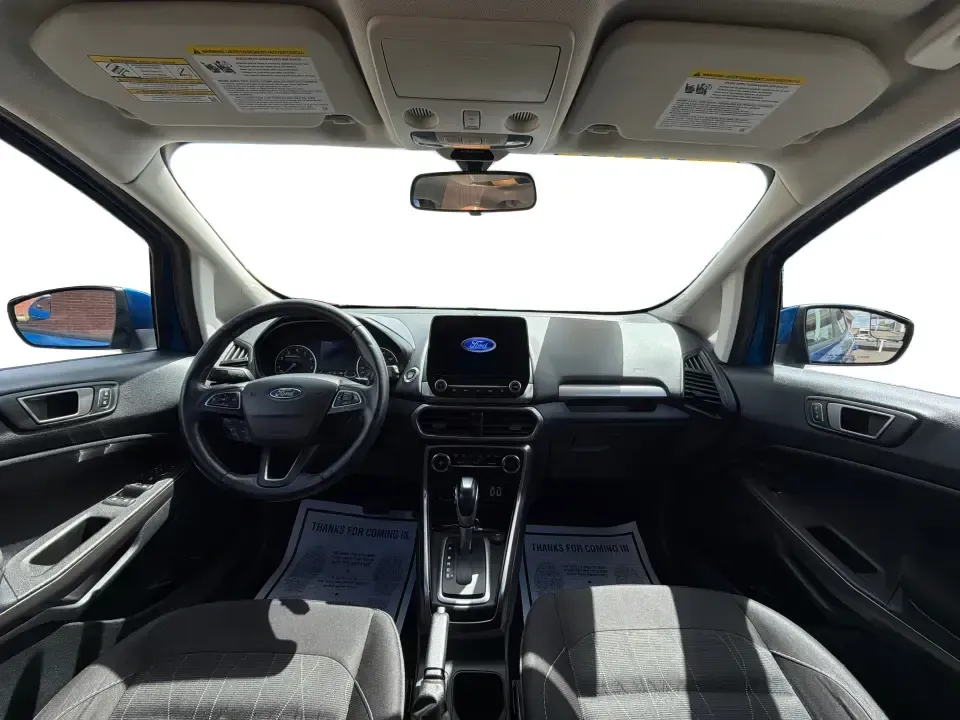 2020 Ford EcoSport SE (MAJ3S2GE5LC) with an EcoBoost 1L I-3 gasoline direct injection engine, 6A transmission, located at 1230 East Main St, Xenia, OH, 45385, (937) 908-9800, 39.688026, -83.910172 - Need a city-friendly SUV that can handle the daily commute, weekend errands, and quick getaways out to John Bryan State Park without feeling bulky? This **2020 Ford EcoSport SE** in eye-catching **Lightning Blue Metallic** is a smart fit for busy Xenia drivers who want easy parking, flexible cargo s - Photo#21
