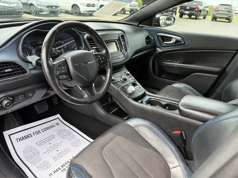 2015 Chrysler 200 S (1C3CCCBG7FN) with an 3.6L V6 DOHC 24V FFV engine, 9-Speed Automatic transmission, located at 8750 N County Rd 25A, Piqua, OH, 45356, (937) 908-9800, 40.164391, -84.232513 - Need a smart, comfortable sedan for the weekday commute up I-75, quick errands around Piqua, and the occasional road trip to Dayton or Troy? This 2015 Chrysler 200 S delivers the kind of smooth V6 power, upscale comfort, and everyday practicality that fits real life-whether you're a busy parent shut - Photo#9