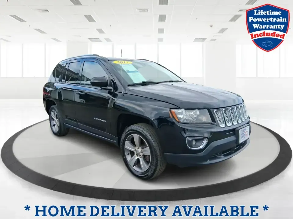 2017 Jeep Compass High Altitude FWD (1C4NJCEBXHD) with an 2.4L L4 DOHC 16V engine, CVT transmission, located at 1951 S Dayton Lakeview Rd., New Carlisle, OH, 45344, (937) 908-9800, 39.890999, -84.050255 - Picture your next week looking simpler: a comfortable SUV for the daily commute down I70, school drop-offs, and spontaneous Saturday drives to Buck Creek State Park-without feeling like you have to put your life on hold while you shop for financing. This 2017 Jeep Compass High Altitude FWD in Black - Photo#0