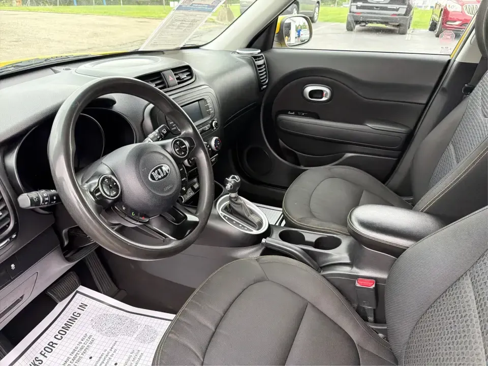 2016 Kia Soul + (KNDJP3A5XG7) with an 2.0L L4 DOHC 16V engine, 6A transmission, located at 401 Woodman Dr, Riverside, OH, 45431, (937) 908-9800, 39.760899, -84.123421 - Need a city-friendly ride that makes daily life easier-school drop-offs, a long commute to Wright-Patterson AFB, or quick weekend runs for coffee and groceries-without feeling like you're driving something ordinary? This 2016 Kia Soul + in Solar Yellow brings standout style, hatchback versatility, a - Photo#9