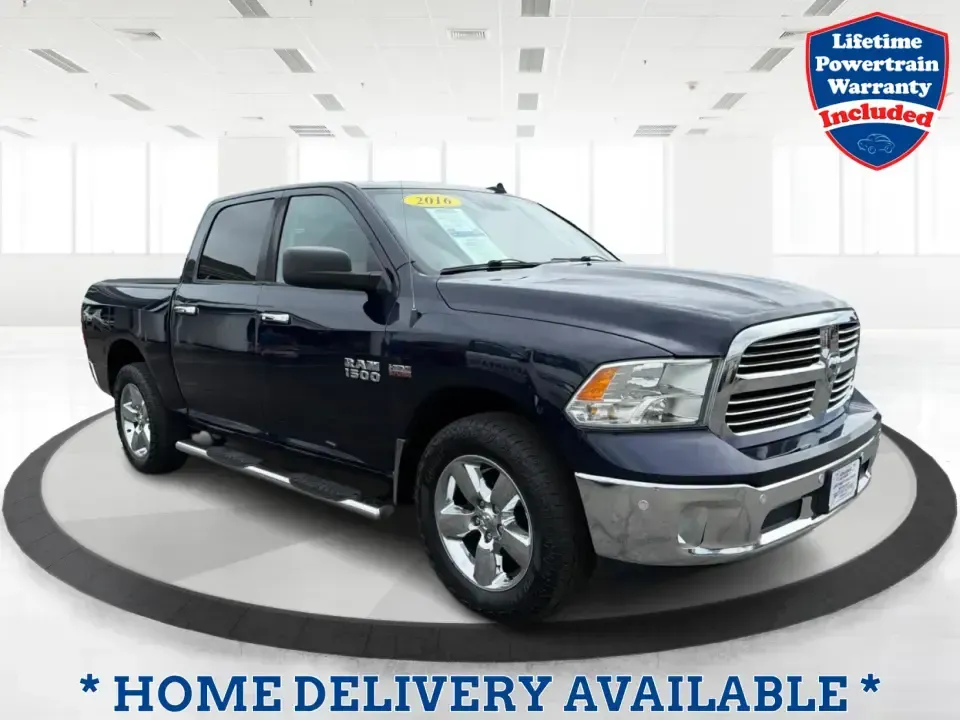 2016 Ram 1500 SLT Crew Cab SWB 4WD (3C6RR7LT3GG) with an 5.7L V8 OHV 16V engine, 6A transmission, located at 401 Woodman Dr, Riverside, OH, 45431, (937) 908-9800, 39.760899, -84.123421 - Weekend lake trips, hauling gear for a home project, or commuting from Riverside to Dayton with room for the whole crew-this 2016 Ram 1500 Big Horn Crew Cab is built for real-life schedules and real-life needs. Finished in eye-catching True Blue Pearlcoat and powered by a strong 5.7L V8, it's the ki- Photo#0