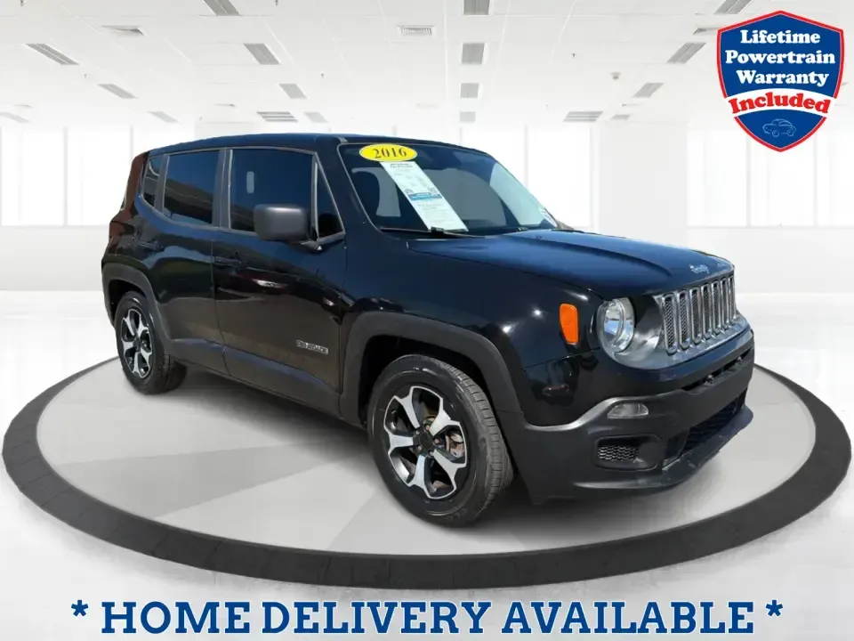 2016 Jeep Renegade Sport FWD (ZACCJAAT2GP) with an 2.4L L4 DOHC 16V engine, 6M transmission, located at 1951 S Dayton Lakeview Rd., New Carlisle, OH, 45344, (937) 908-9800, 39.890999, -84.050255 - Need a practical crossover that can handle the daily commute to Dayton, quick school runs, and spontaneous weekend escapes to Buck Creek State Park? This 2016 Jeep Renegade Sport in Black is built for real-life Ohio driving-easy to park downtown, confident on I70 and Route 235, and versatile enough- Photo#0