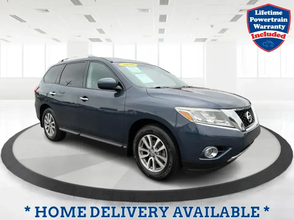2016 Nissan Pathfinder SL 4WD (5N1AR2MM6GC) with an 3.5L V6 DOHC 24V engine, CVT transmission, located at 8750 N County Rd 25A, Piqua, OH, 45356, (937) 908-9800, 40.164391, -84.232513 - Pack up the kids, cue the road-trip playlist, and point your next adventure toward Indian Lake, a weekend tournament, or an easy commute down I75-this 2016 Nissan Pathfinder SL 4WD is built for real life in West Central Ohio. With three rows for up to 7 passengers, confident four-wheel drive, and th- Photo#0