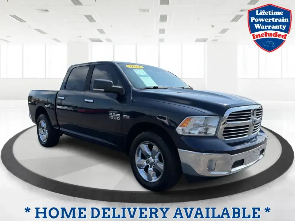 2014 Ram 1500 SLT Crew Cab SWB 4WD (1C6RR7LT3ES) with an 5.7L V8 OHV 16V engine, 6-Speed Automatic transmission, located at 1184 Kauffman Ave, Fairborn, OH, 45324, (937) 908-9800, 39.807072, -84.030914 - Whether you're hauling a camper to Caesars Creek, towing a trailer for weekend projects, or commuting from Fairborn to Wright-Patterson AFB with room for the whole crew, this truck is built for real-life Ohio driving. The 2014 Ram 1500 SLT Crew Cab SWB 4WD blends V8 power, confident four-wheel-drive- Photo#0