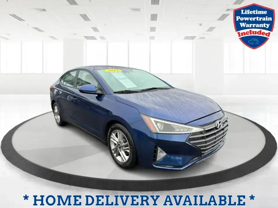 2019 Hyundai Elantra Limited (5NPD84LF6KH) with an 1.8L L4 DOHC 16V engine, 6A transmission, located at 880 E. National Road, Vandalia, OH, 45377, (937) 908-9800, 39.891918, -84.183594 - Need a reliable commuter that still feels comfortable for date night in Dayton, errands in Huber Heights, and weekend drives out toward Englewood MetroPark? This 2019 Hyundai Elantra Limited in eye-catching Lakeside Blue is the kind of practical, fuel-friendly sedan that fits real life-easy to park,- Photo#0