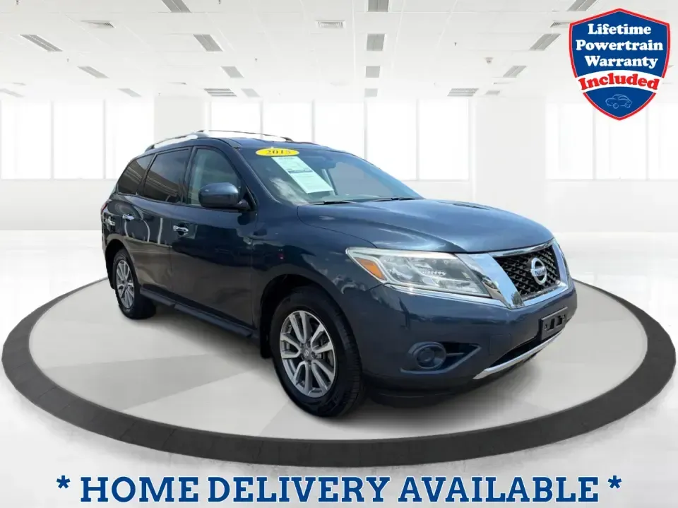 2015 Nissan Pathfinder S (5N1AR2MM9FC) with an 3.5L V-6 DOHC engine, located at 1099 N County Rd 25A, Troy, OH, 45373, (937) 908-9800, 40.057079, -84.212883 - Need one vehicle that can handle weekday school runs, a long I75 commute, and a spontaneous weekend escape to Charleston Falls Preserve? This 2015 Nissan Pathfinder S in Arctic Blue Metallic is a versatile 3-row crossover built for real-life Ohio driving-roomy for growing families, comfortable for r- Photo#0