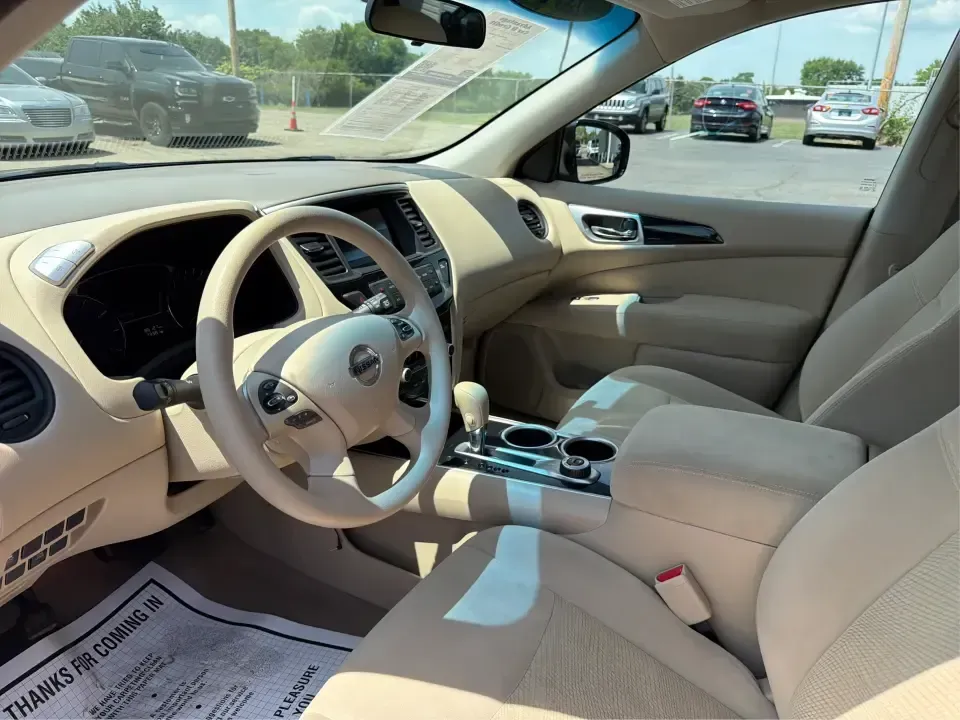 2015 Nissan Pathfinder S (5N1AR2MM9FC) with an 3.5L V-6 DOHC engine, located at 1099 N County Rd 25A, Troy, OH, 45373, (937) 908-9800, 40.057079, -84.212883 - Need one vehicle that can handle weekday school runs, a long I75 commute, and a spontaneous weekend escape to Charleston Falls Preserve? This 2015 Nissan Pathfinder S in Arctic Blue Metallic is a versatile 3-row crossover built for real-life Ohio driving-roomy for growing families, comfortable for r- Photo#9
